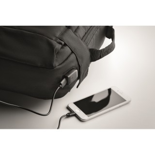 Mochila portátil con asa acolchada y bolsillo lateral